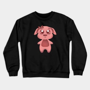 Pink Girl Puppy Cute Kid Art Crewneck Sweatshirt